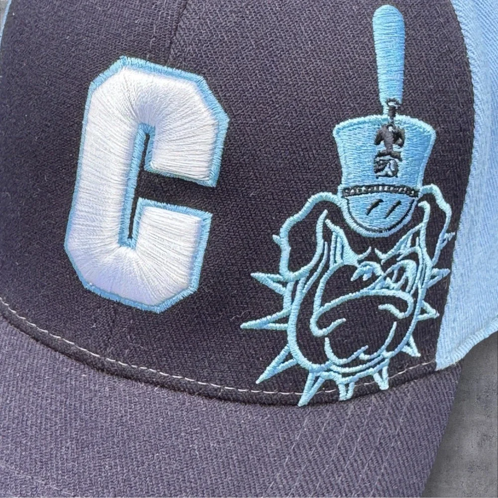The Citadel Bulldogs Top of the World Hat Mascot Navy / Light Blue FlexFit Retro